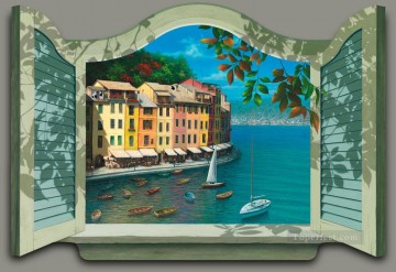 Colores de la magia de Portofino 3D Pinturas al óleo